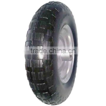 16inch 4.00-8 PU wheel with quality ball bearings for wheelbarrows