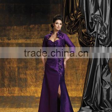 satin purple deep V mother of the bride dresses with slits