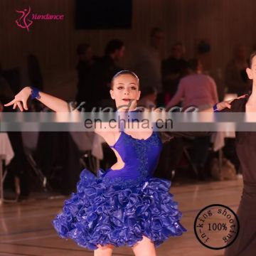 L-1112 2014 Girls' latin ballroom competition dance dress