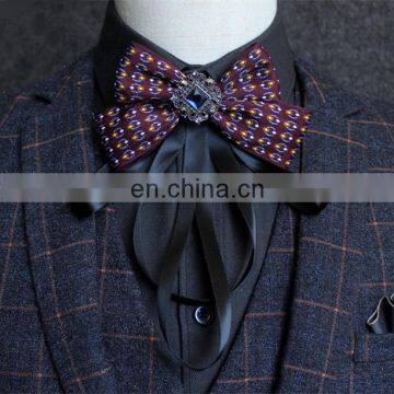 Aidocrystal silk solid bowtie men vintage blue black yellow silver wedding bow tie handkerchief tie