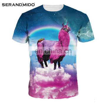 High Quality Auspicious Colorful Clouds Printing Dylan Female Comfortable Digital Printing Knitted Casual Custom Print T-shirt
