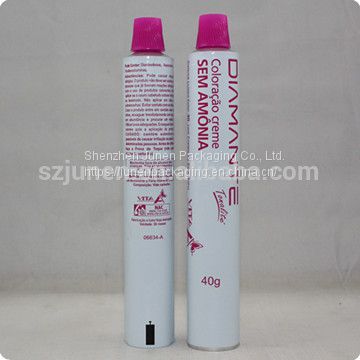 Aluminum Customized Hair Color Cream Packaging Tube