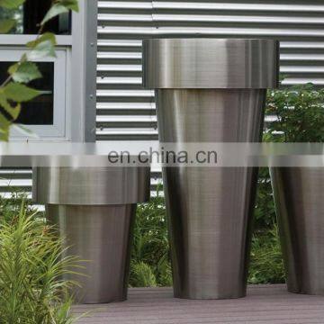 Large decoration half round stainless steel planter