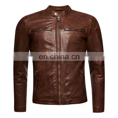 2021 New Designs Fashion Biker custom Fit Men Pu Leather Jacket