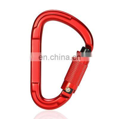 JRSGS Wholesale 24KN Outdoor Custom Logo D Shaped Climbing Snap Hook Aluminum Carabiner Snap Hooks S7103TN 25KN Safety Carabiner