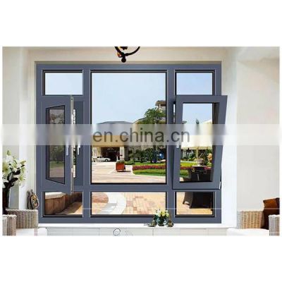 European style villa window soundproof insulated glass aluminum window tilt and turn