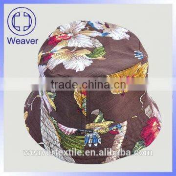 Plain Short Brim Brown Printing Flower Bucket Hats