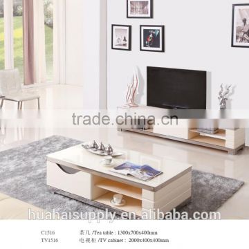 modern house design wood and stainless steel tv stand lcd cabinet