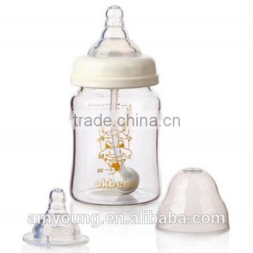 150ml/5oz chupones para bebes crystal glass baby feeding bottle A-1004 w