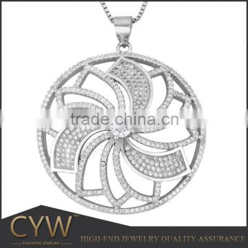 CYW fashionable rotary windmill 925 sterling silver oval big pendant china supplier s925 silver pendant