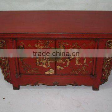 chinese antique furniture antique red tv cabinet