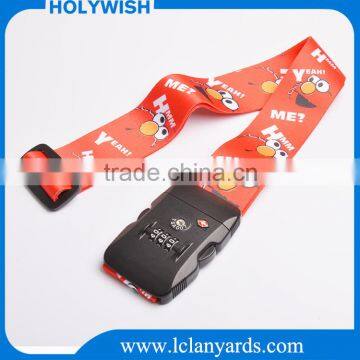 Wholesale high quality polyester custom made locking luggage strap