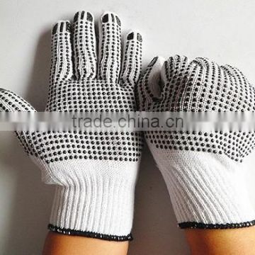 7/10 gauge PVC dotted work gloves with one side/two side dotted