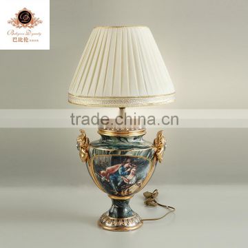 20 inch double belle relief luxury ceramic porcelain table lamp