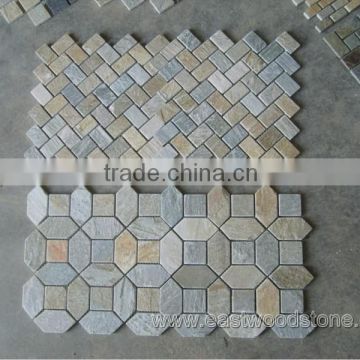 natural golden quartzite mosaic tiles