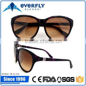 2015 NEW MODEL ACETATE FASHION SUN GLASS WITH METAL EMBLE