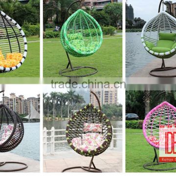2016 Hot sale new design indoor &outdoor egg chair garden rattan swing hanging chair