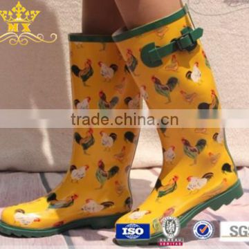 high quality cheap PVC orange rain boot for girls
