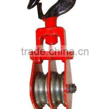 double wheels lifting hook pulley block