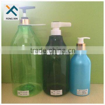 personal care use offset printing handling 2 litre 1000ml 500ml PET plastic bottle with lotion pump for shower gel