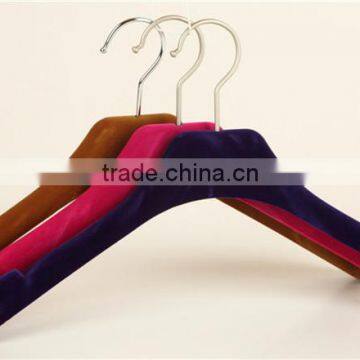 Flocking Luxury Sports Brand Clothes Plastic Hanger With Notches