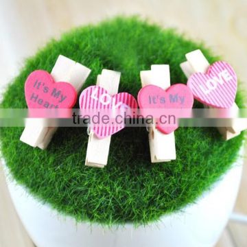Valentine's day pegs wooden valentine clips red heart pegs for valentine's day