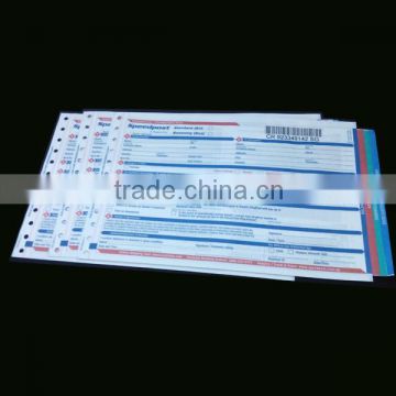 multi-ply various sizes carbonless printed invoice bills with barcode
