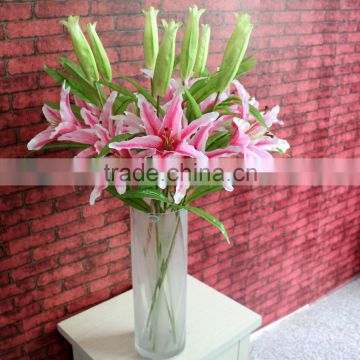 Home decor flower arranging accessories realistic lily artificial silk flowers