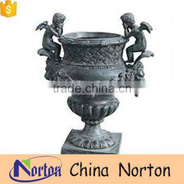 Metal double angel garden pots with base for planter NTBF-FL007Y