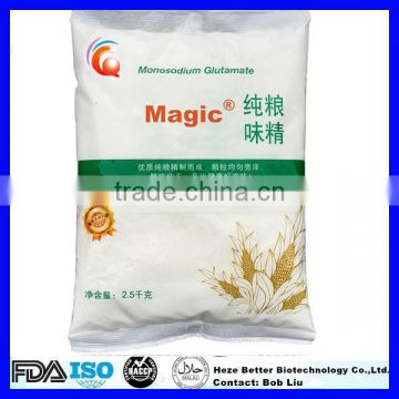OEM Packing Food Grade 8-100 mesh 99% Monosodium Glutamate, Halal Compound Seasoning MSG Monosodium Glutamate