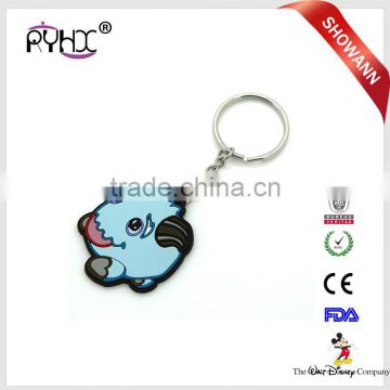 2017 hot new products promotional cheap silicone cartoon keyrings wholesale