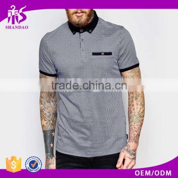 2016 Guangzhou Shandao Custom Design Yarn Dyed 200g 100%Cotton Short Sleeve Factory Clothes