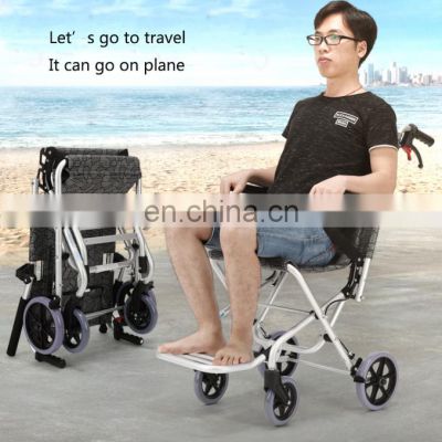 Portable lightweight aluminum children's trolley small travel folding wheelchair