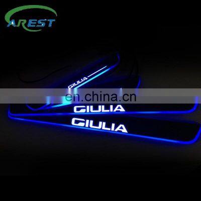 LED Door Sill Moving For ALFA ROMEO GIULIA 952 2015-2020 Scuff Plate Acrylic Door Sills Car Welcome Light Sticker Accessories
