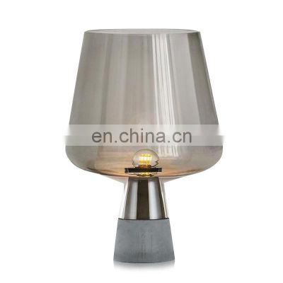 Nordic Gray Glass Table Lamp Cement Modern Creative Bedroom Table Lamp