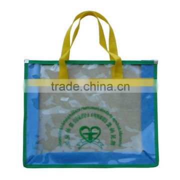 Clear plastic beach towel bag beach towl storage tote bag for student books