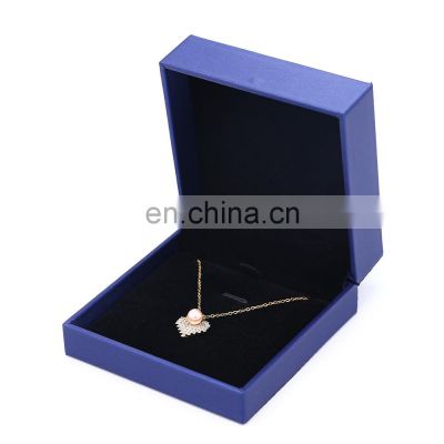Wholesale Luxury Custom Logo Royal Blue Pu Leather  Necklace Pendant Box
