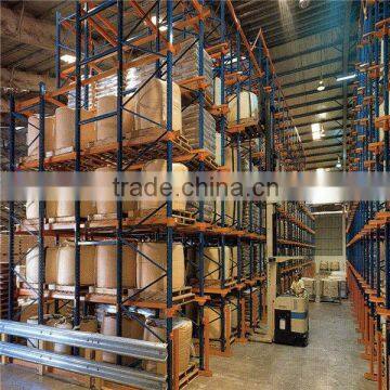 Solid, stout warehouse drive in pallet racking