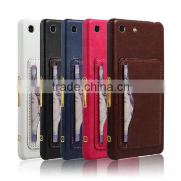 Wholesale card slor wallet leather case For Sony XPERIA M5