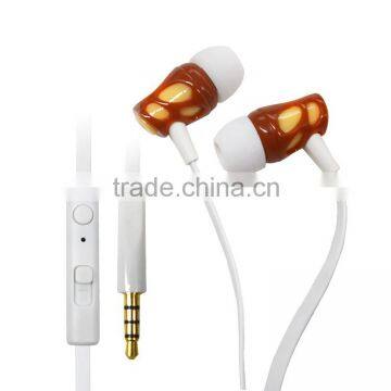 Unique mobile accessories, headphones earphone with flat cable, tangle free cable earphone earhook eartips manufacturer