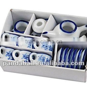 Porcelain Clay Chinese Tea Set, Blue, Saucer and Teapot(CF472Y)