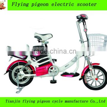 flying pigeon red comfortable mini double seats 14" electric city bike
