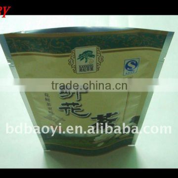 packing plastic bag stand up for tea & plastic bag