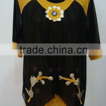 Viscose 94% to spandex 6% High grade fashion meterial adds different fabrics blouse tops YLD 0091