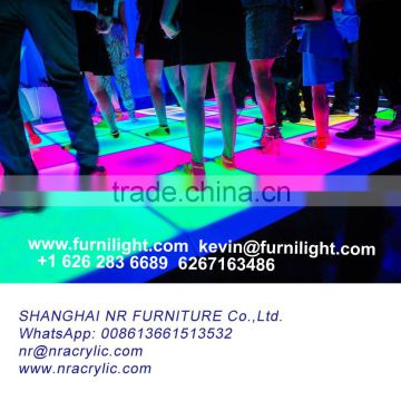 WIFI control disco 3d led floor panel,portable rgb color changing illuminated led dance floor