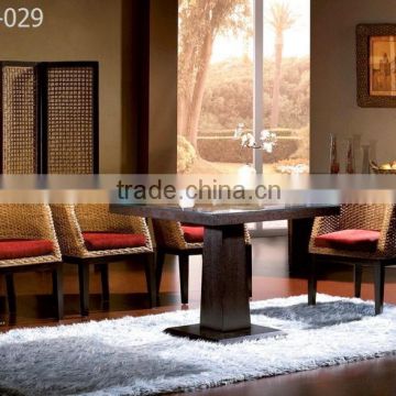 Wicker Coffee Table Set Furniture - Natural Rattan Dining Set (Hand woven by wicker,hyacinth & wooden frame)