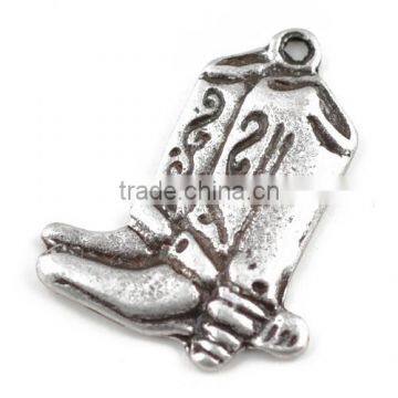 A14175 metal antique silver boots charm for bracelet necklace pendant