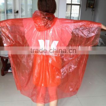 promotion PE disposable rain poncho cheap raincoat