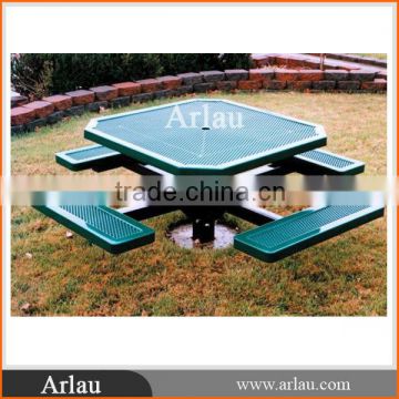 (TB-66)Arlau practical outdoor metal table with umbrella hole