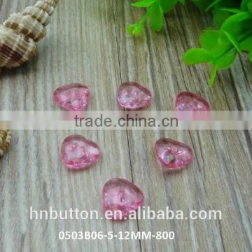 factory wholesale custom pink heart shape acrylic button